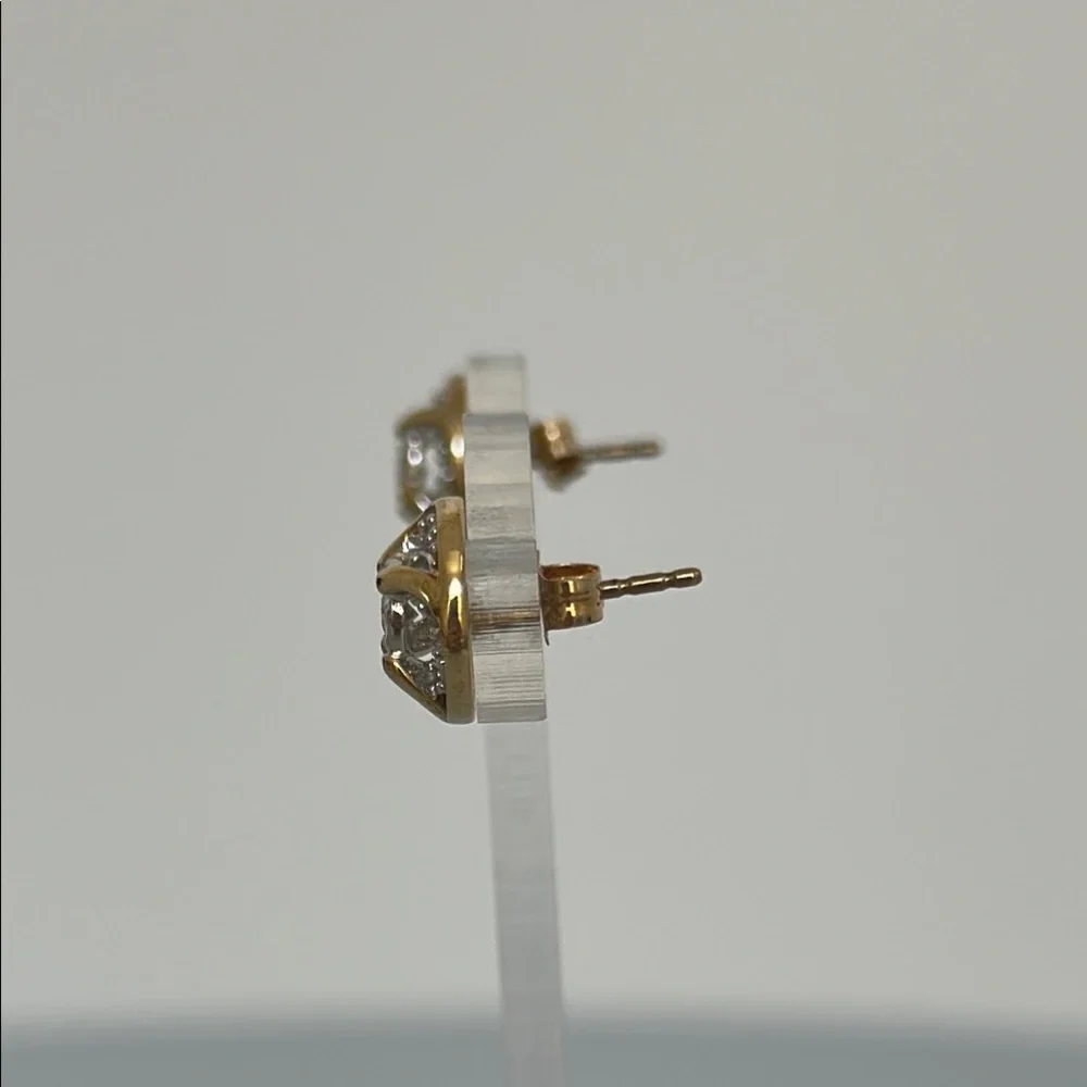 10k real solid gold DIA solitaire Diamonds 1/4 CT earrings